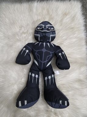 Black Superhero Plush Doll - Graphic Pattern